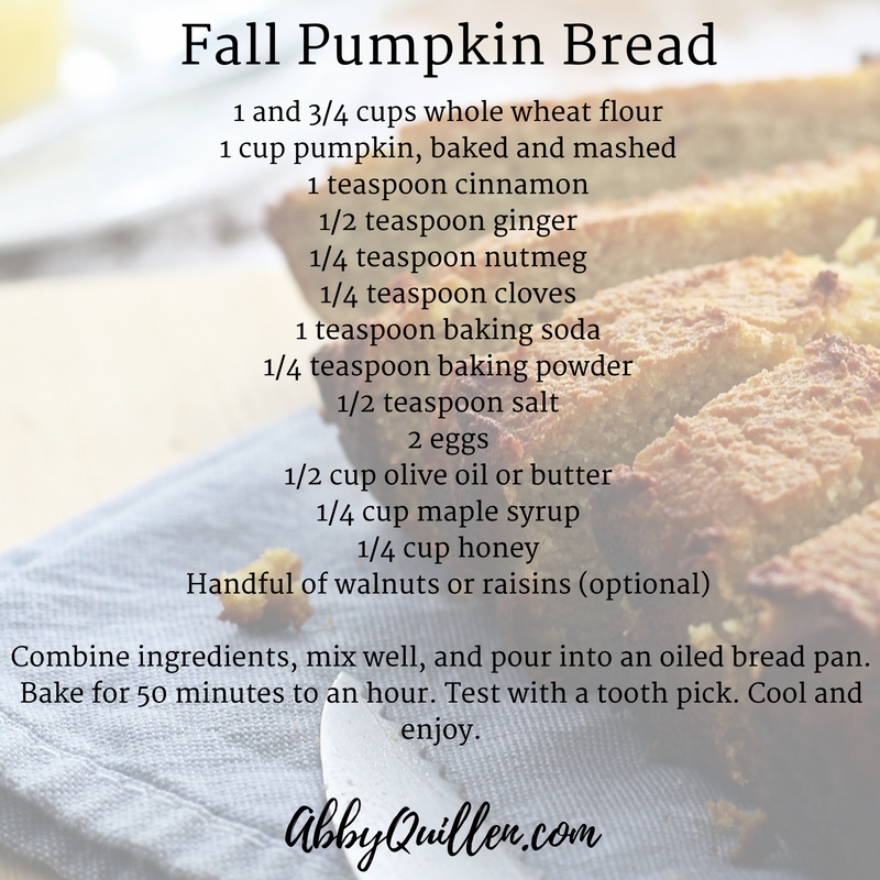 Healthy fall pumpkin bread recipe