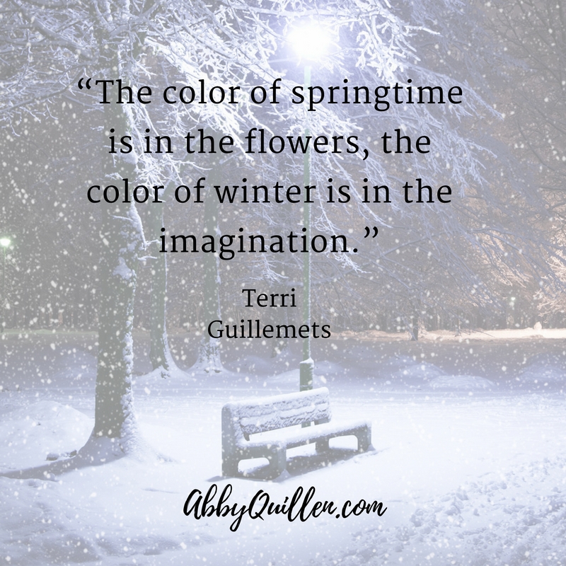 The Color of Springtime is in the flowers, the color of winter is in the imagination. Terri Guillemets #winter #seasons #coldweather